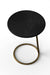 Ring Side Table - L:18’’ x B:18’’ x H:23’’ In Inches / Black Distressed/Charcoal Sheesham Top; Gold PVD Stainless Steel