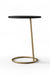 Ring Side Table - L:18’’ x B:18’’ x H:23’’ In Inches / Black Distressed/Charcoal Sheesham Top; Gold PVD Stainless Steel