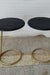 Ring Side Table - L:18’’ x B:18’’ x H:23’’ In Inches / Black Distressed/Charcoal Sheesham Top; Gold PVD Stainless Steel