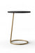 Ring Side Table - L:18’’ x B:18’’ x H:23’’ In Inches / Black Distressed/Charcoal Sheesham Top; Gold PVD Stainless Steel
