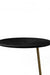 Ring Side Table - L:18’’ x B:18’’ x H:23’’ In Inches / Black Distressed/Charcoal Sheesham Top; Gold PVD Stainless Steel