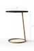 Ring Side Table - L:18’’ x B:18’’ x H:23’’ In Inches / Black Distressed/Charcoal Sheesham Top; Gold PVD Stainless Steel