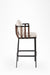Rio Bar Chair - L: 20’’ B: 20’’ H: 39’’ SH: 30’’ / Brown Black & Beige / Mild Steel Acacia Wood and Upholstery - Indoor