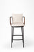 Rio Bar Chair - L: 20’’ B: 20’’ H: 39’’ SH: 30’’ / Brown Black & Beige / Mild Steel Acacia Wood and Upholstery - Indoor