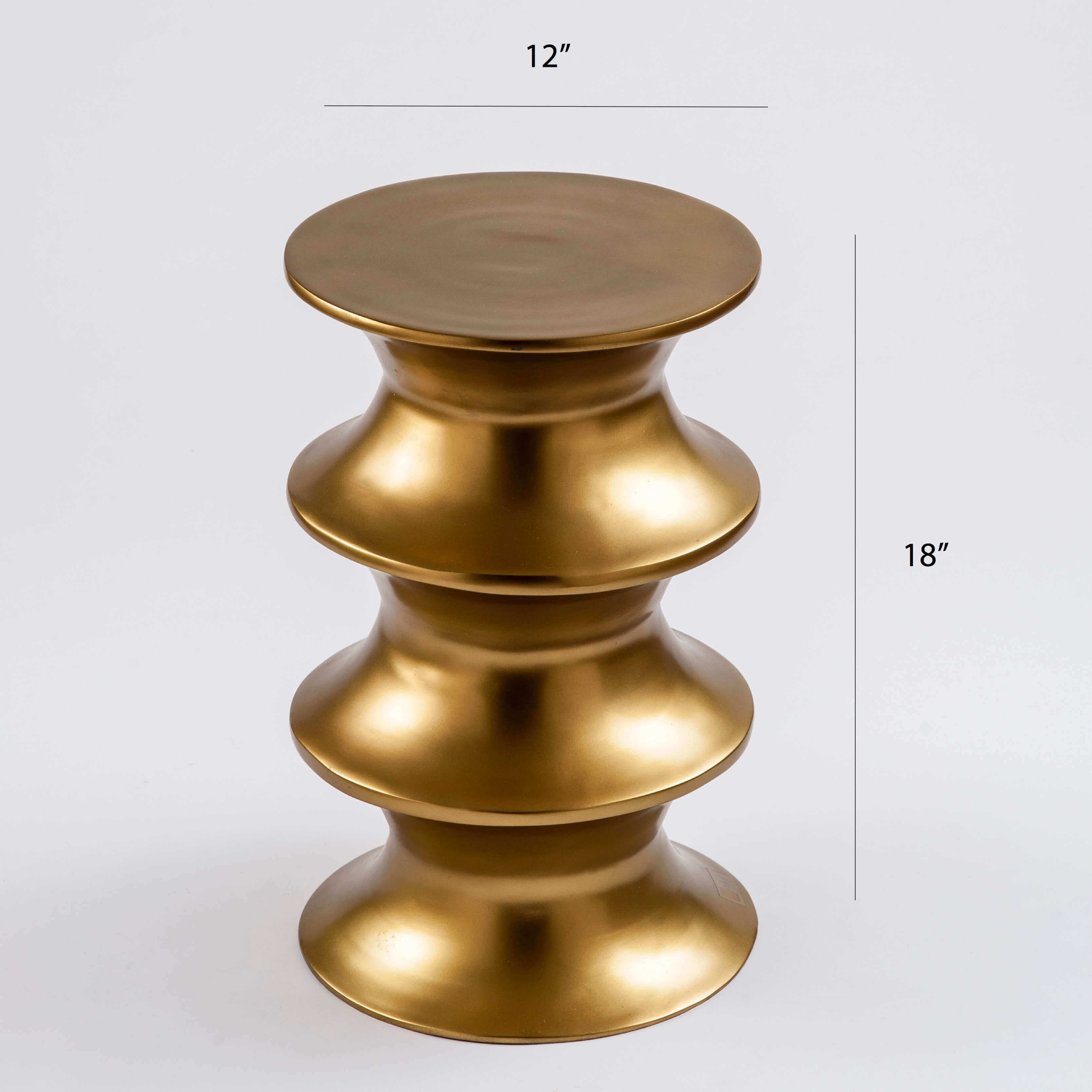 Ripple Side Table - Gold / Aluminium / 12’’ x 12’’ x 18’’ - Indoor Furniture