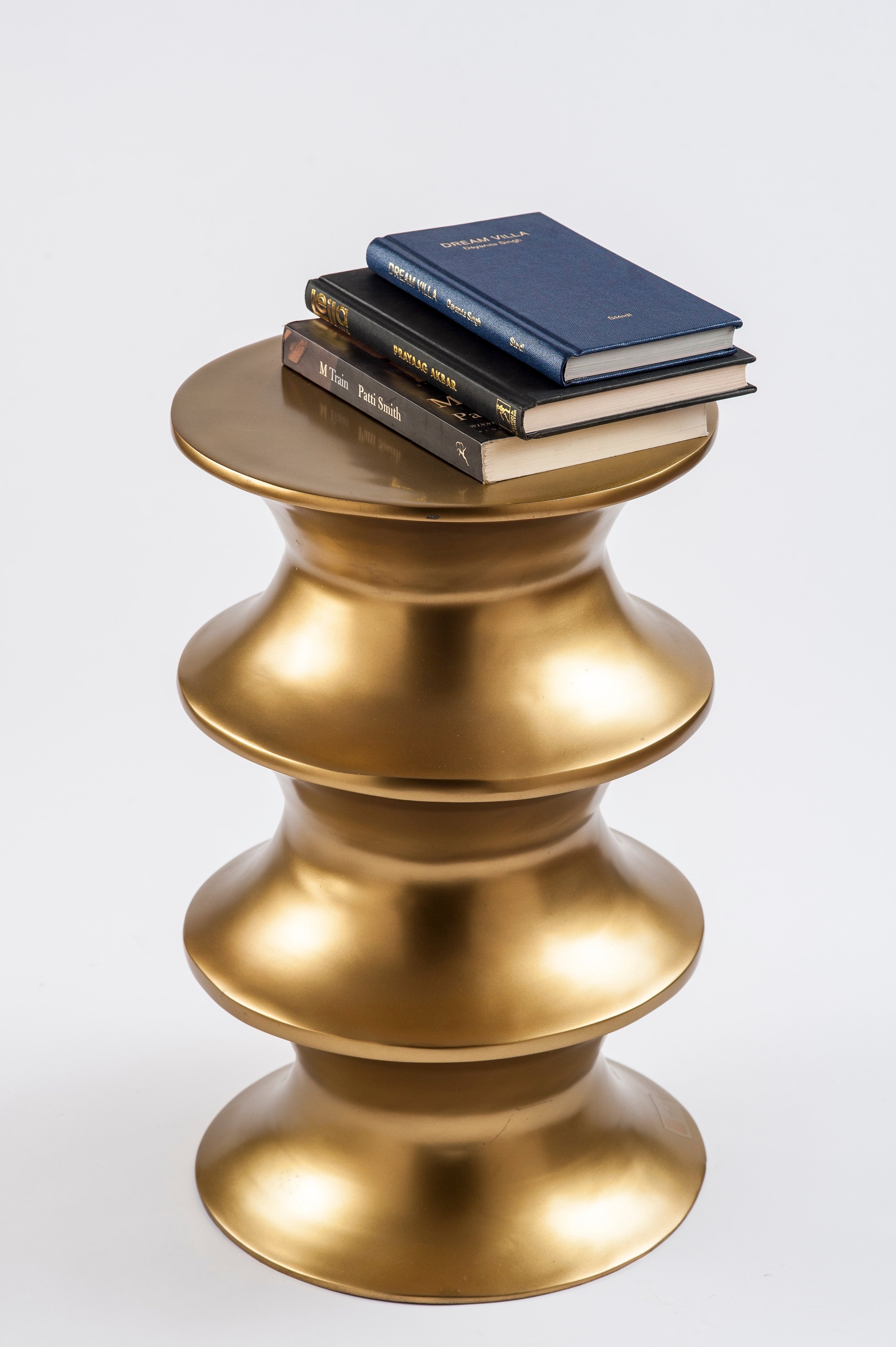 Ripple Side Table - Gold / Aluminium / 12’’ x 12’’ x 18’’ - Indoor Furniture