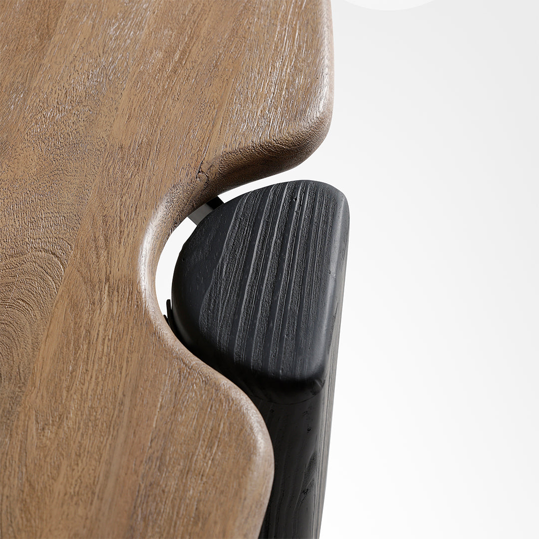 Riverbend Coffee Table - L:68x W:29 x H:17.5 In inches / Mango Wood Top and Pine Wood Base / Black - Indoor Furniture