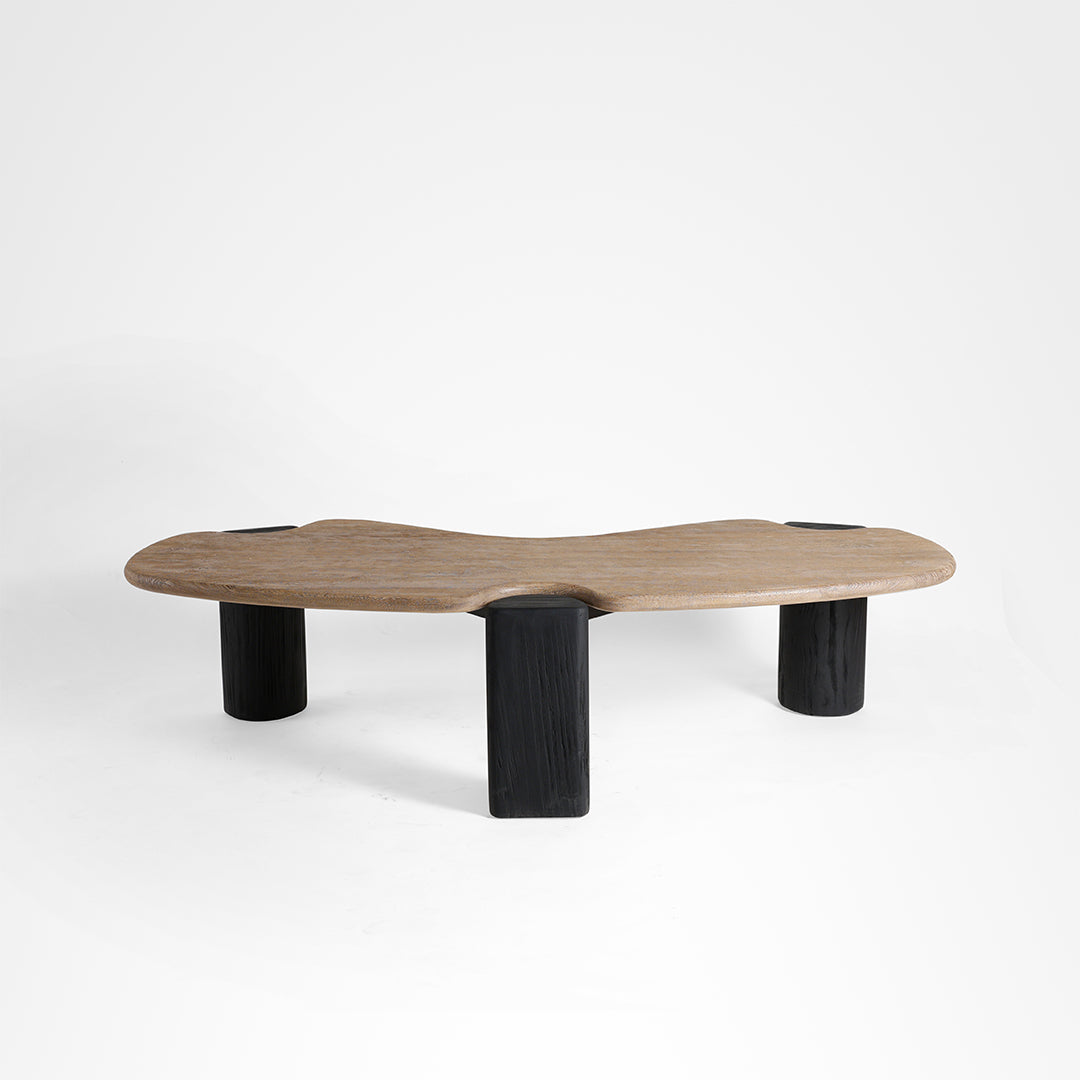 Riverbend Coffee Table - L:68x W:29 x H:17.5 In inches / Mango Wood Top and Pine Wood Base / Black - Indoor Furniture
