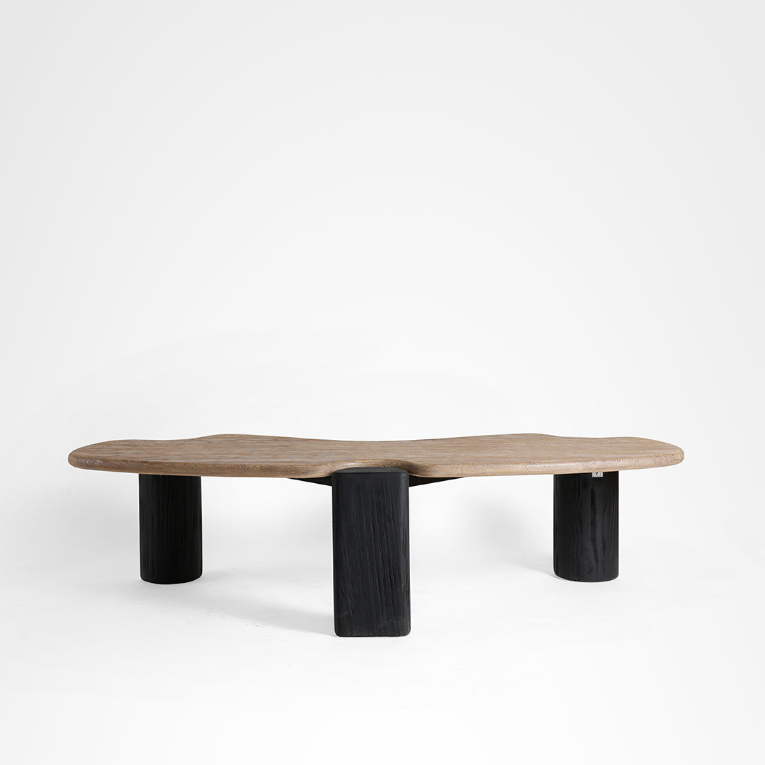 Riverbend Coffee Table - L:68x W:29 x H:17.5 In inches / Mango Wood Top and Pine Wood Base / Black - Indoor Furniture