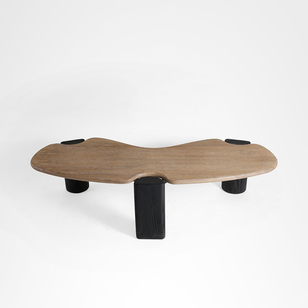 Riverbend Coffee Table - L:68x W:29 x H:17.5 In inches / Mango Wood Top and Pine Wood Base / Black - Indoor Furniture