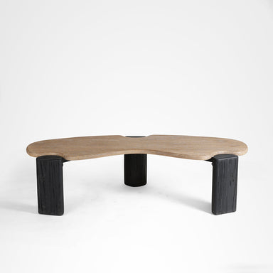 Riverbend Coffee Table - L:68x W:29 x H:17.5 In inches / Mango Wood Top and Pine Wood Base / Black - Indoor Furniture