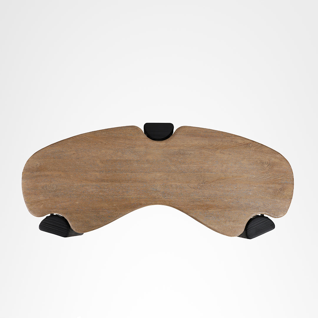 Riverbend Coffee Table - L:68x W:29 x H:17.5 In inches / Mango Wood Top and Pine Wood Base / Black - Indoor Furniture