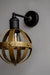 Riveted Antique Gold Wall Light Fixture Mid-Century Interior