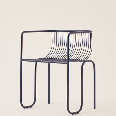 Riviera Chair - Blue / Mild Steel / 40L X 49W X 65H In Cms - Indoor Furniture