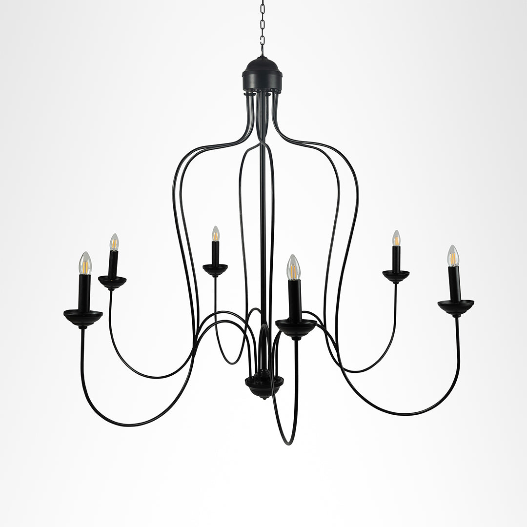 Coral Chandelier - Matte Black / Iron / 48’’Wx 48’’H - Lighting