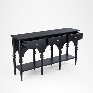 Riviera Console - L:63’’ x D:16’’ x H:35.5’’ / Black / Acacia Wood - Furniture