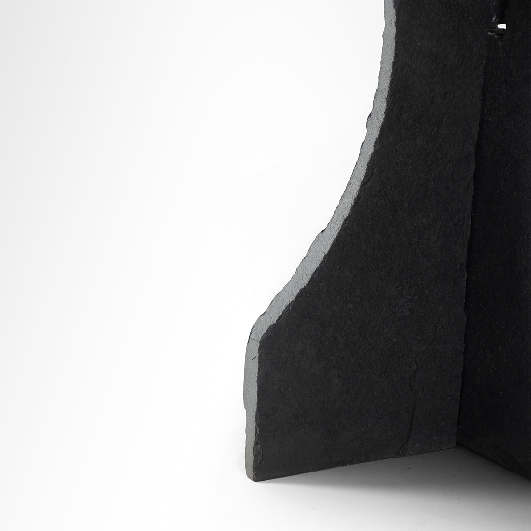 Roche Side Table - Black / Black Limestone / Dia: 16’’ H: 18.5’’ - Indoor Furniture