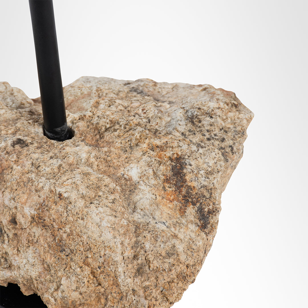 Rock Side Table - Black / Dia: 11’’ H:24 ’ / Mild Steel and Granite - Indoor Furniture