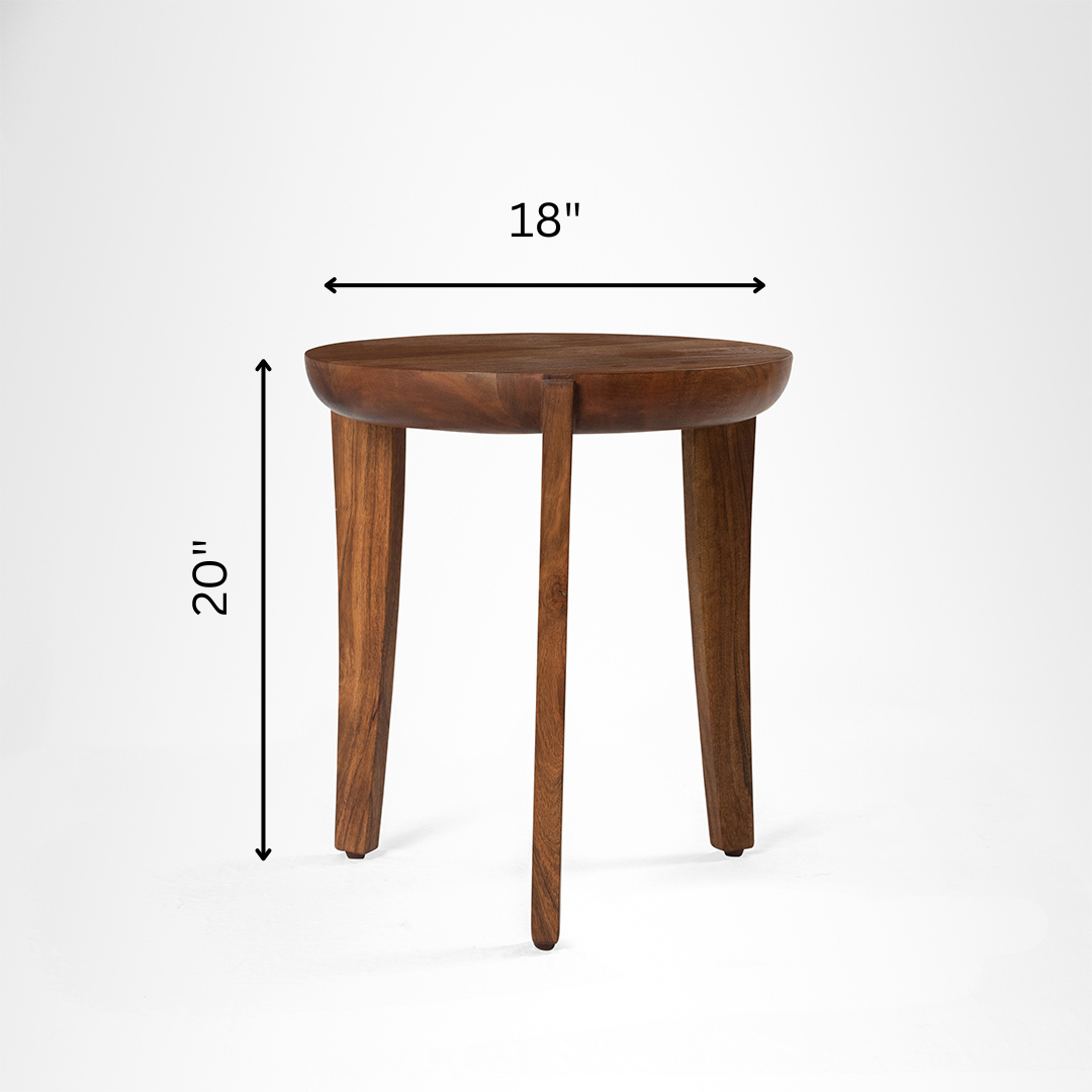 Ruby Side Table - Walnut / Acacia Wood / H: 20’’ W: 18’’ - Indoor Furniture
