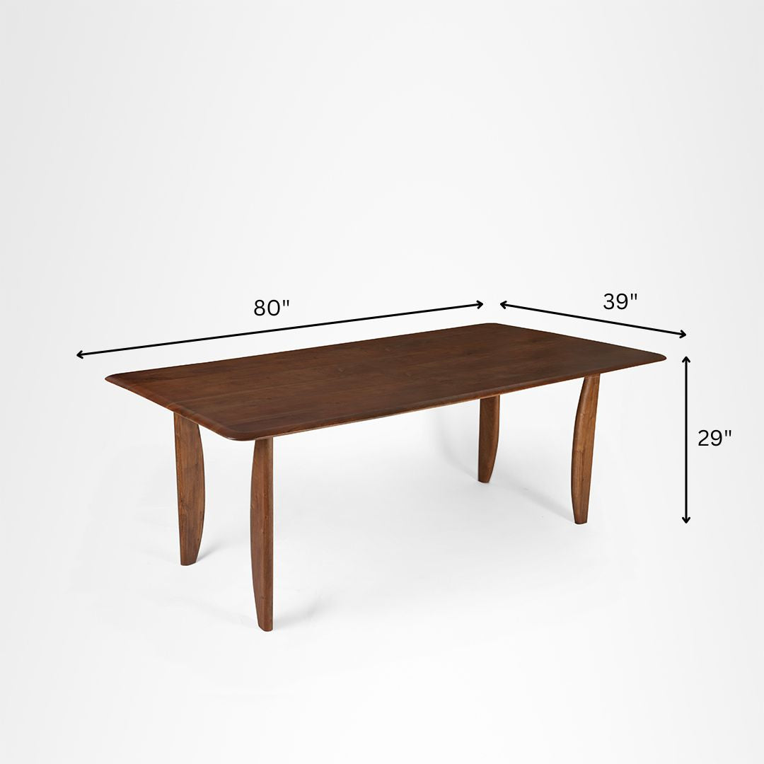 Rune Dining Table - Walnut / Mango Wood / L: 80’’ B: 39’’ H: 29’’ - Indoor Furniture