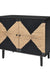 Rush Weave Black Colour Storage Cabinet - Black Matte Finish / Plywood, teak veneer, teak wood and jute / L: 38’’ W: