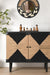 Rush Weave Black Colour Storage Cabinet - Black Matte Finish / Plywood, teak veneer, teak wood and jute / L: 38’’ W: