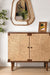 Rush Weave Teak Colour Storage Cabinet - Teak Matte Finish / Plywood, teak veneer, teak wood and jute / L: 38’’ W: 22’’