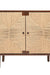 Rush Weave Teak Colour Storage Cabinet - Teak Matte Finish / Plywood, teak veneer, teak wood and jute / L: 38’’ W: 22’’