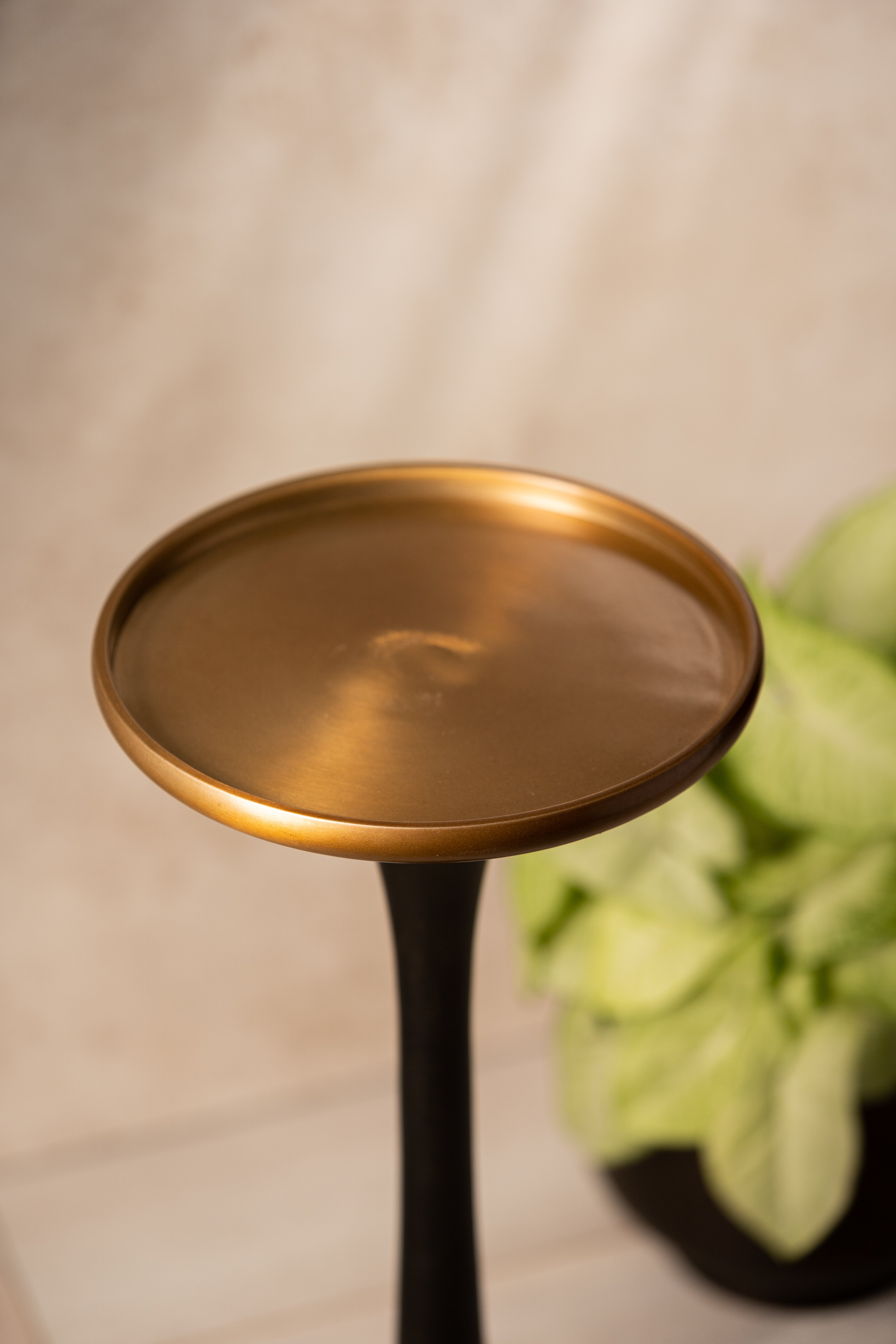 Rustic Metal Table - Black & Golden / 22 x W:22 x H:60 In Cms / Metal - Indoor Furniture