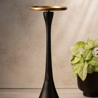 Rustic Metal Table - Black & Golden / 22 x W:22 x H:60 In Cms / Metal - Indoor Furniture