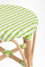 S Popsicle Cane Stool / Side Table - W: 16’’ H: 19’’ / Green and White / Cane Frame and PVC Weaving - Outdoor Furniture
