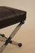 Saddle Pouf - L 20.5” x D 16.5” x H19.5” / Mild Steel, Jute, Cowhide Upholstery - Stool