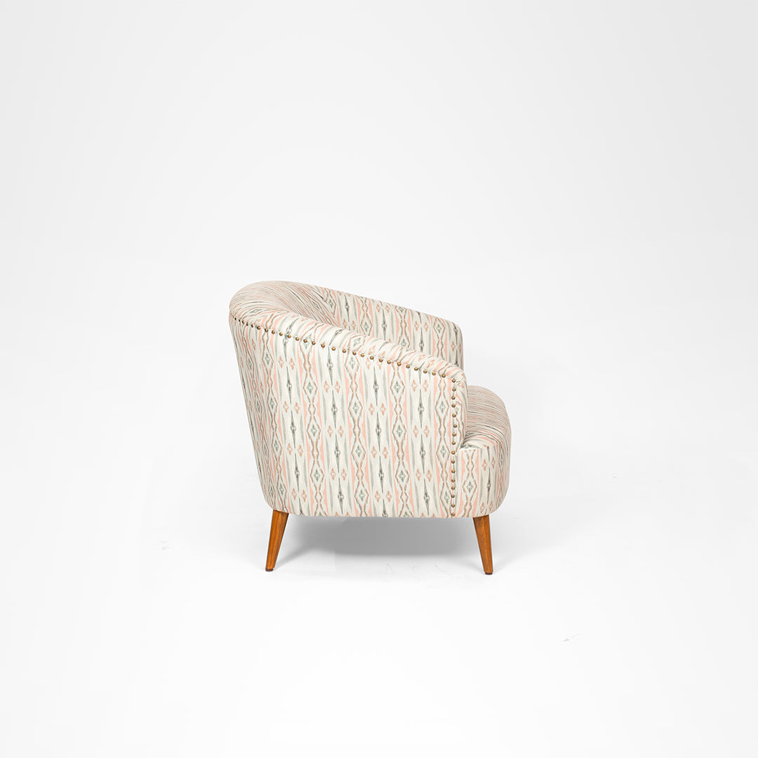 Sakura Lounge Chair - W: 31.5’’ D: 30’’ H: 31’’ SH: 16’’ / Cream / Fabric And Solid Beech Wood Legs - Indoor Furniture
