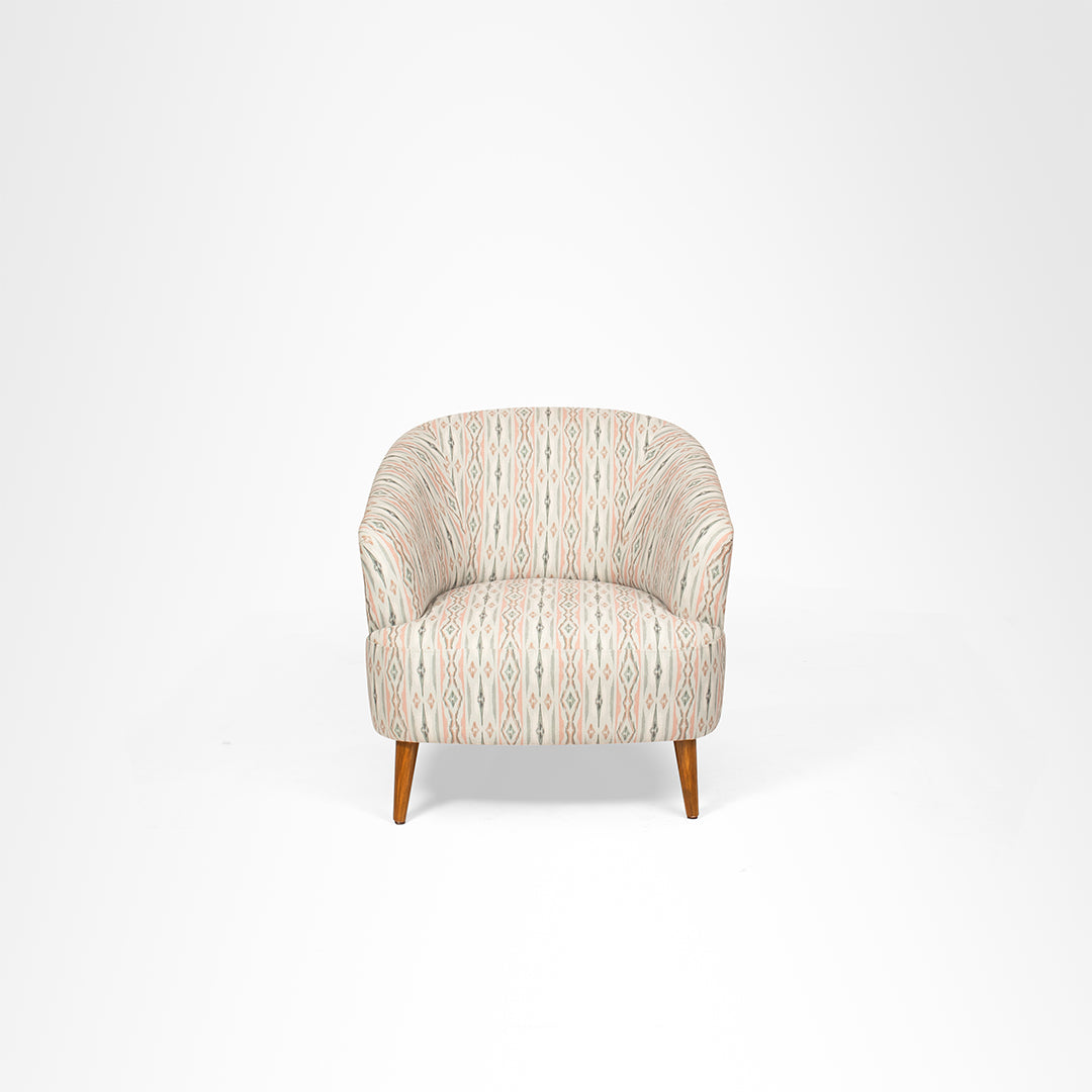 Sakura Lounge Chair - W: 31.5’’ D: 30’’ H: 31’’ SH: 16’’ / Cream / Fabric And Solid Beech Wood Legs - Indoor Furniture