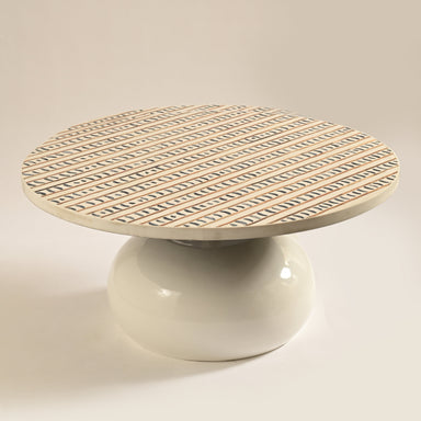 Sambhal Coffee Table - Ivory / Bone Inlay & Resin / 91L X 91W X 42H In Cms - Indoor Furniture