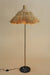 Savanna Floor Lamp - Dia 25” x H 63” / Brass plated Mild Steel, Black Marble, Raffia Shade - Floor Lamp