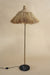 Savanna Floor Lamp - Dia 25” x H 63” / Brass plated Mild Steel, Black Marble, Raffia Shade - Floor Lamp