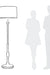 Savannah Tulip Floor Lamp - Dia: 20’’ H: 67’’ / Antique Black / Wood and Poplin - Lighting