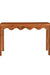 Scallop Teak Wood Console Table - Teak / Teakwood, cane and glass / L: 48’’ W: 18’’ H: 30’’ - Furniture
