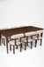 Scandi Dining Table Set Of 6 - Walnut and Pink / Acacia Wood / Table (L: 80’’ B: 39’’ H: 29’’) & Chair (W: 20’’ D: 20’’