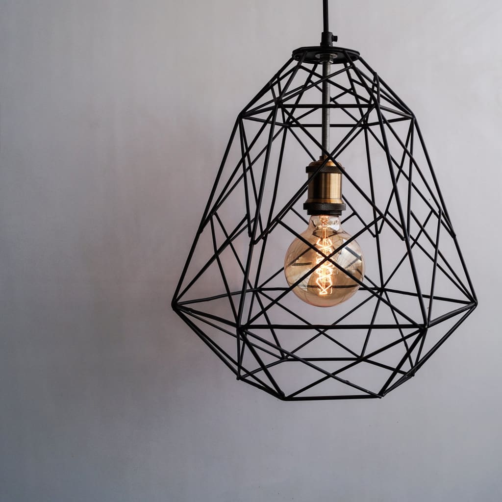 Scandinavian Design Trend - Geometric Industrial Decor Pendant Cage Lamp