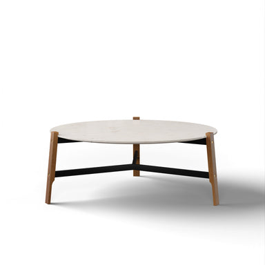 Schuster Chantilly Coffee Table - L:34’’ x B:34’’ x H:14’’ In Inches / Mirror Buffing Banswada White Top; Black Powder