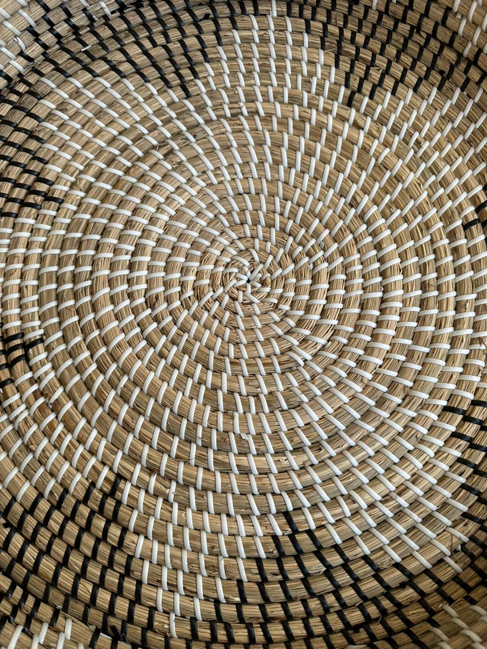 Seagrass and Rattan Round Table Tray - Decor