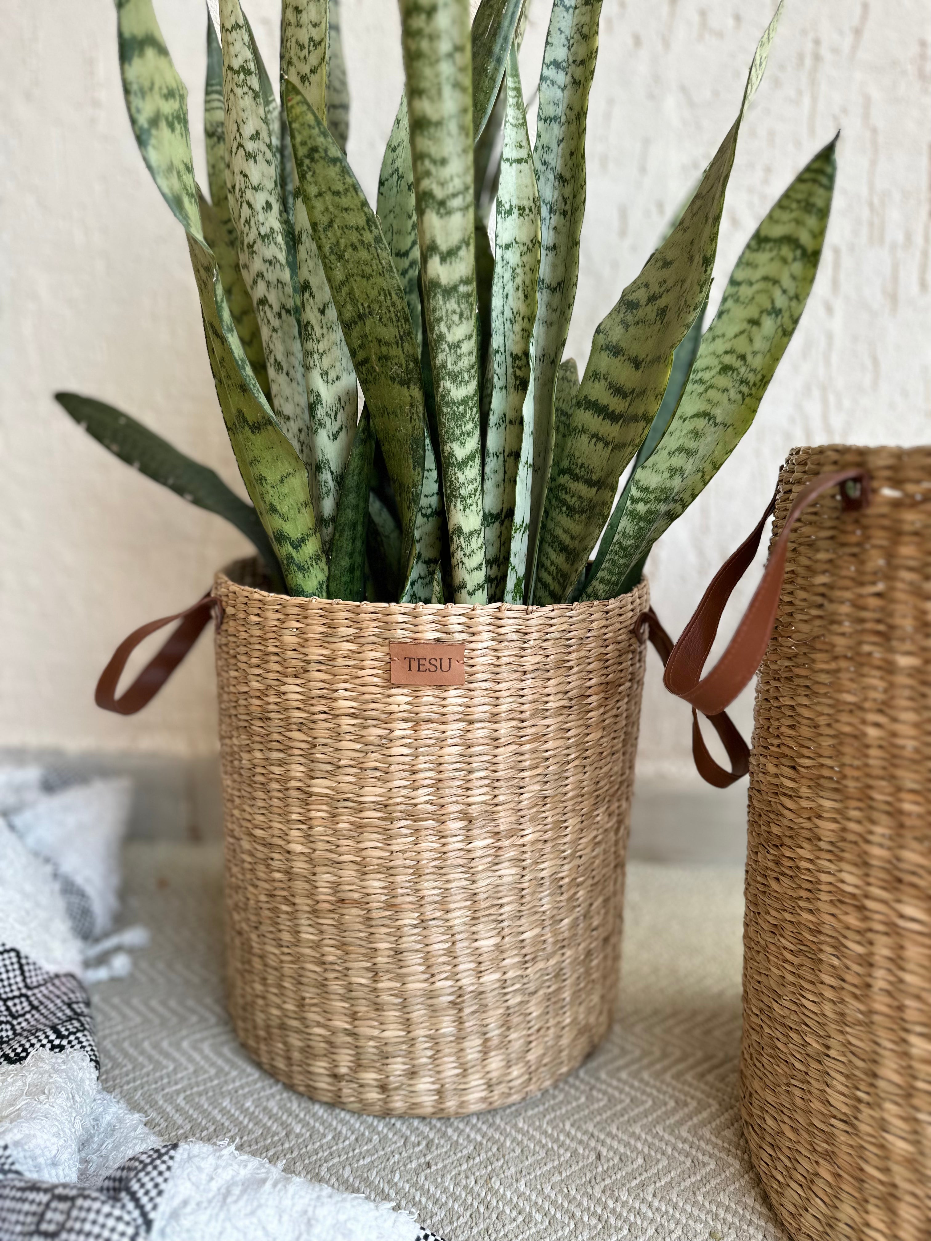 Seagrass Dense Storage Basket With Handle - Decor