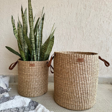 Seagrass Dense Storage Basket With Handle - Decor