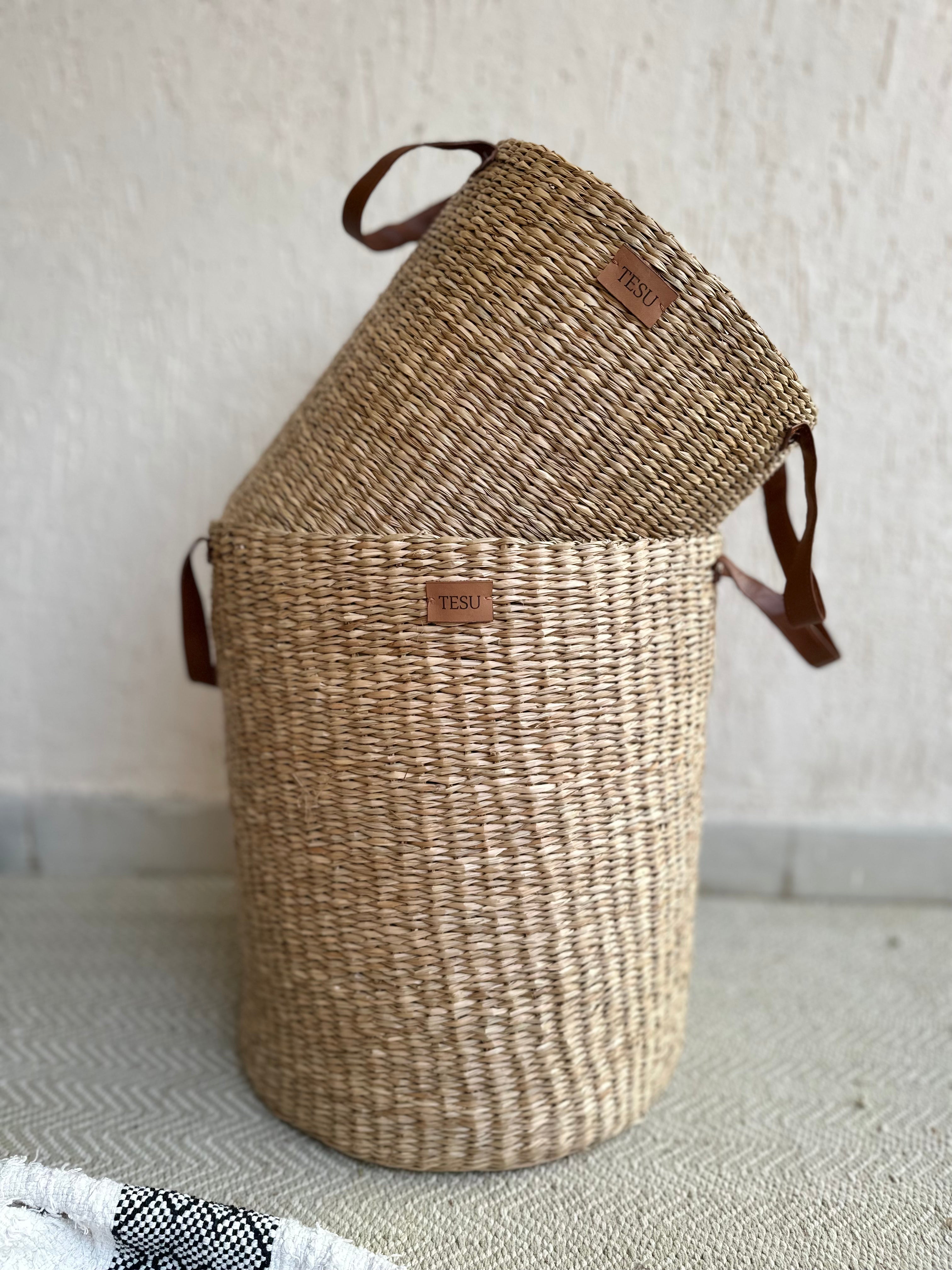 Seagrass Dense Storage Basket With Handle - Decor