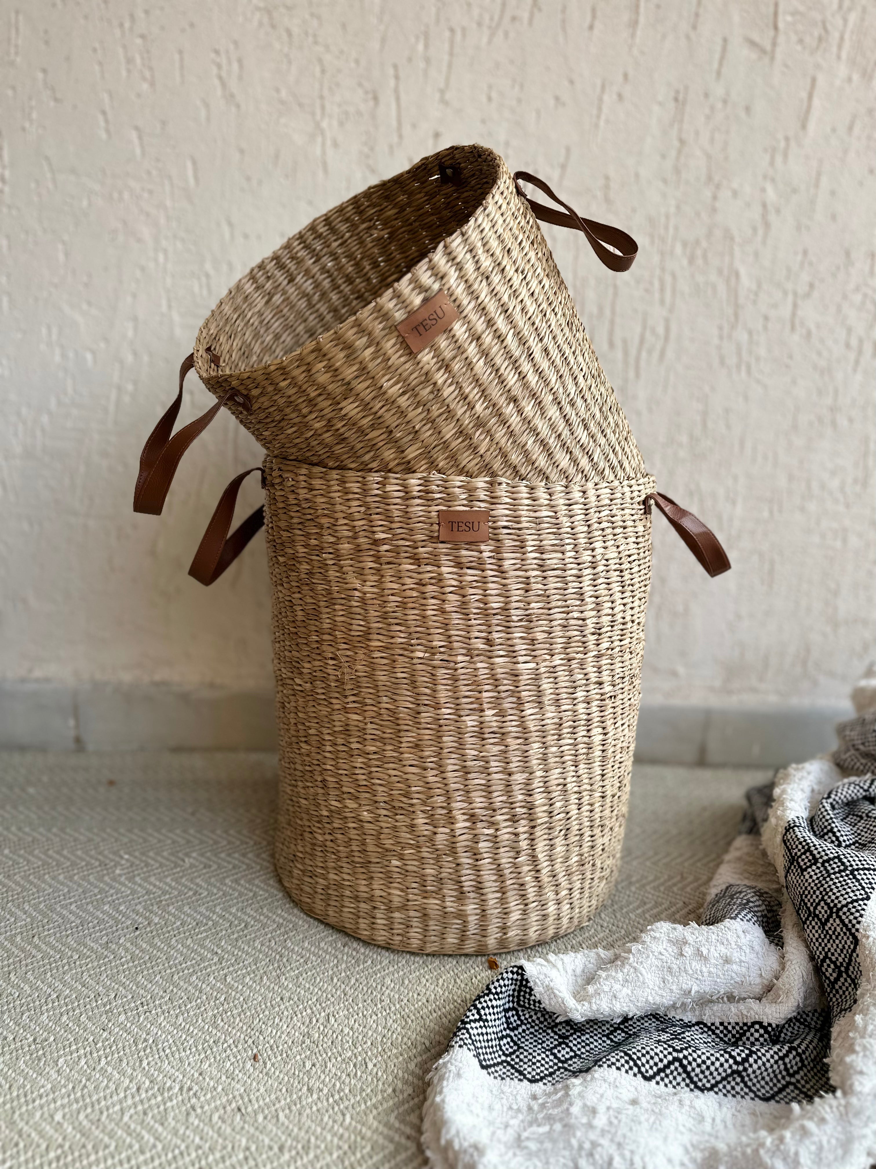 Seagrass Dense Storage Basket With Handle - Decor