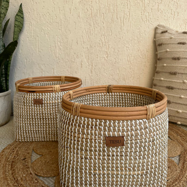 Seagrass Plant Holder - White / Sea Grass - Decor