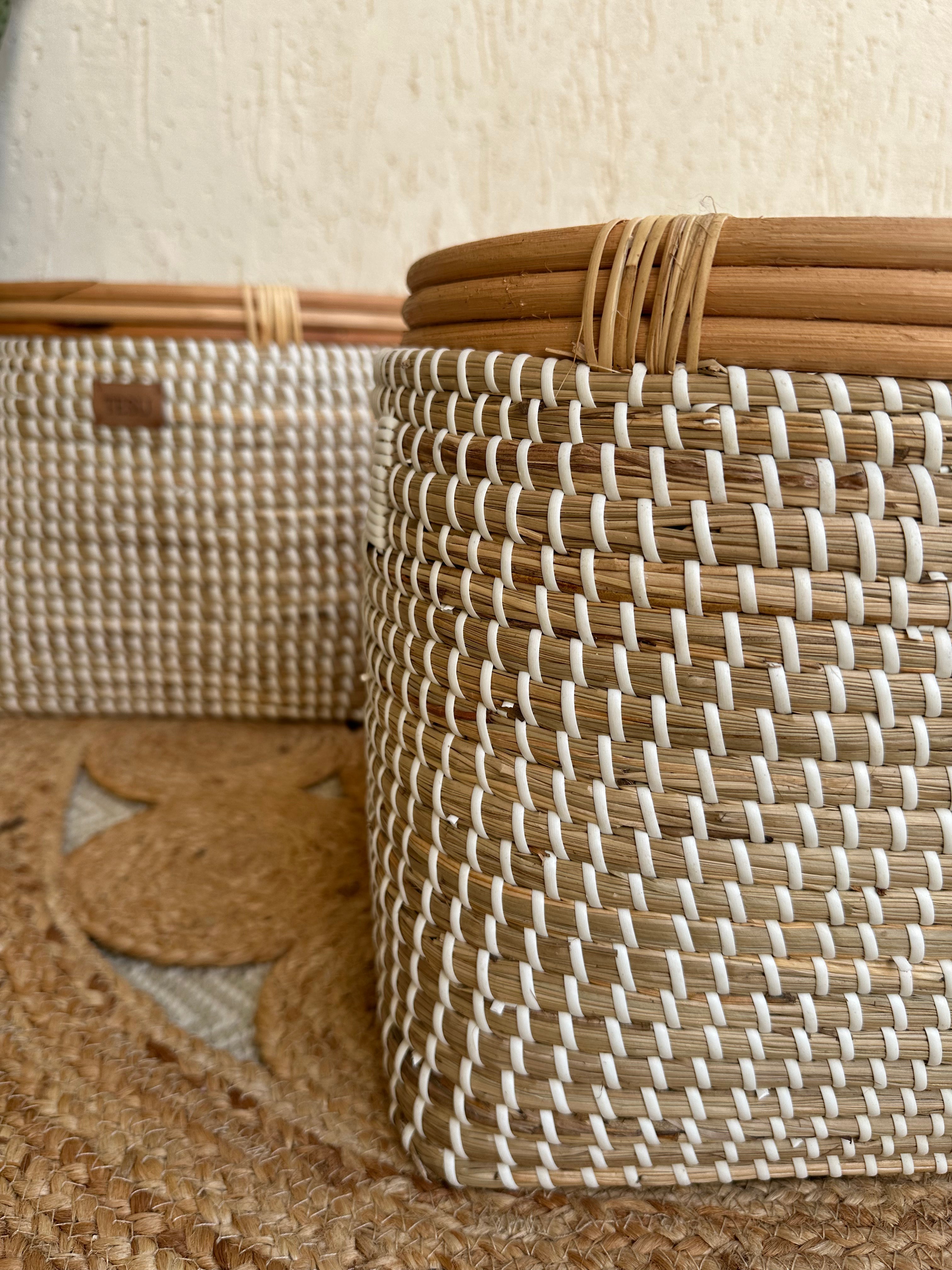 Seagrass Plant Holder - White / Sea Grass - Decor