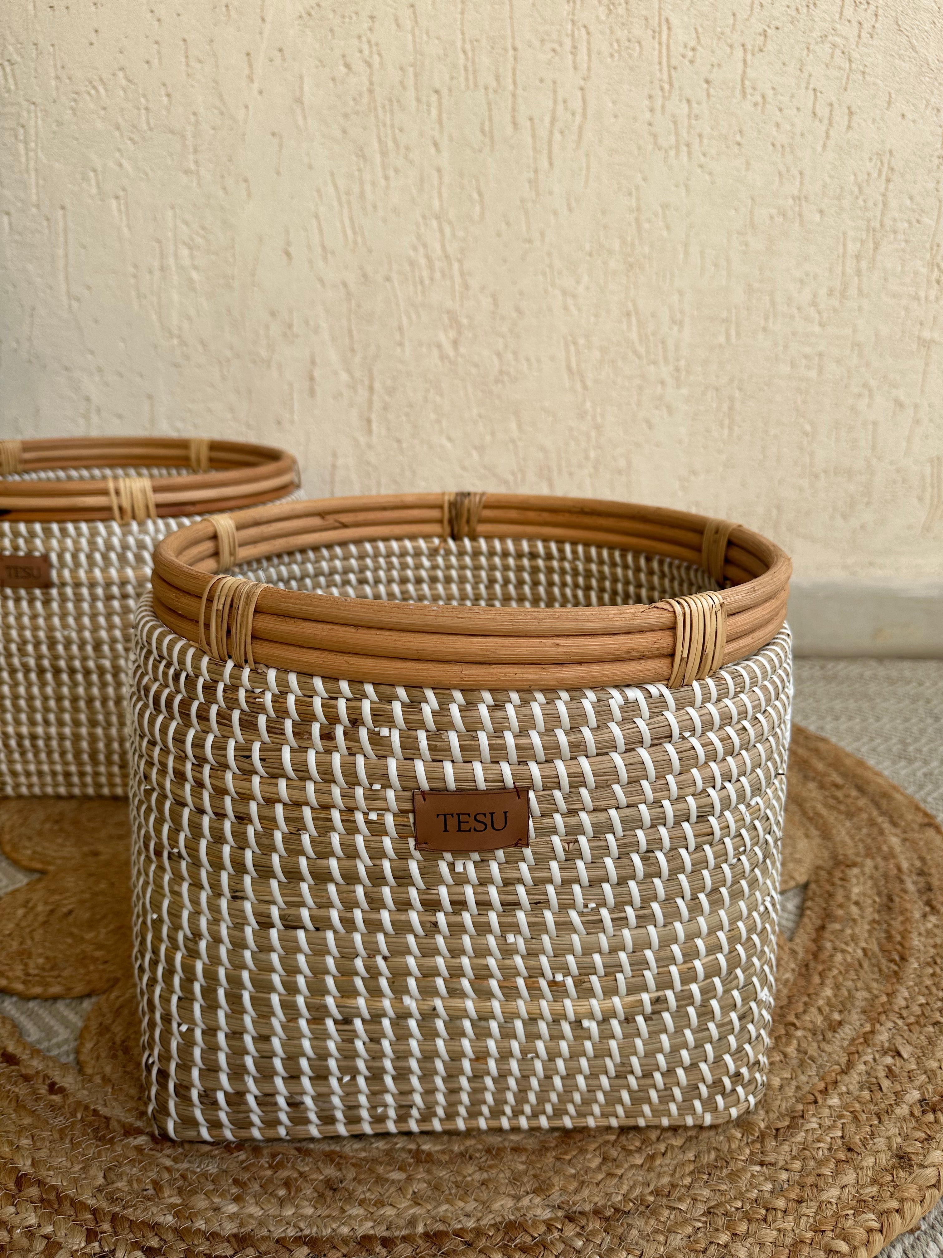 Seagrass Plant Holder - White / Sea Grass - Decor